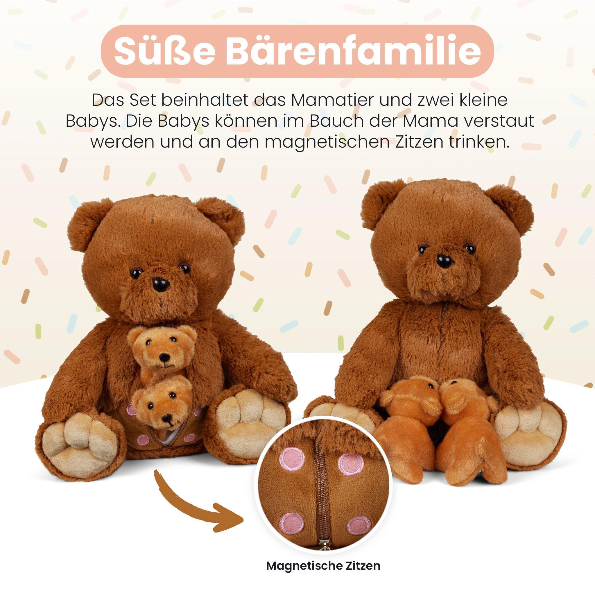 Mamanimals  Set de peluches Maman Ours et Bébés 