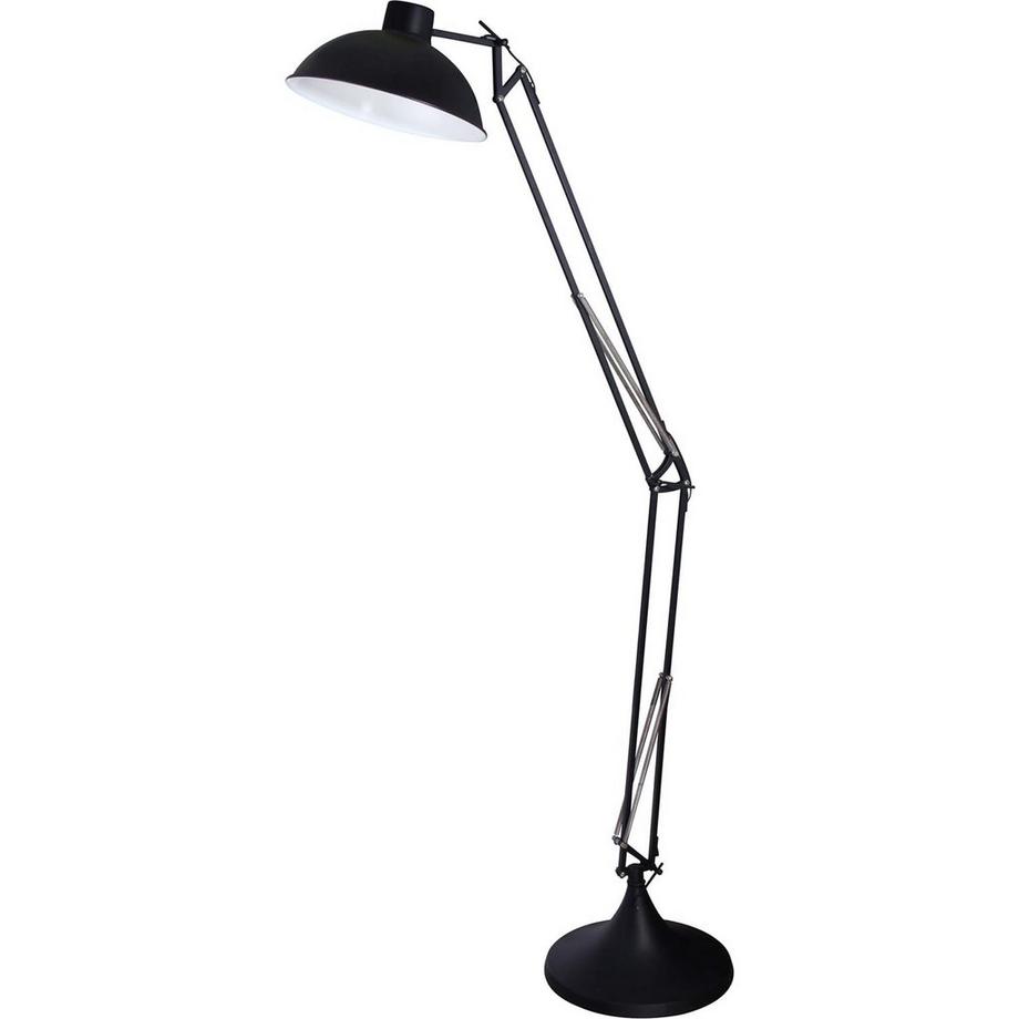 Lampada da terra industriale in metallo nero 173