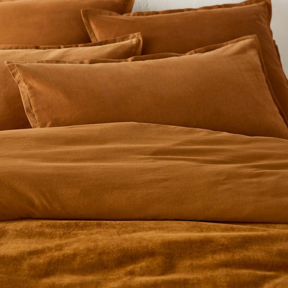 La Redoute Intérieurs Noria Housse de Couette Réversible Velours Coton Lavé  