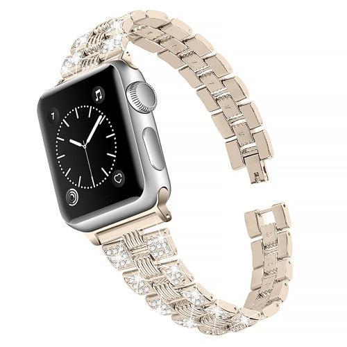 Cover-Discount  Apple Watch 42/44/45/49Mm - Acier Inoxydable Avec Bracelet En Strass 