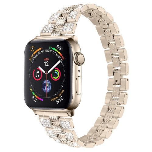 Cover-Discount  Apple Watch 42/44/45/49Mm - Acier Inoxydable Avec Bracelet En Strass 