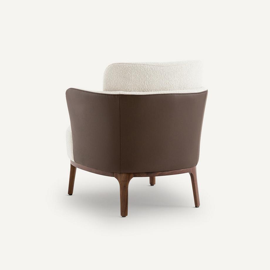 AM.PM Fauteuil pied noyer et tissu bi-matière  