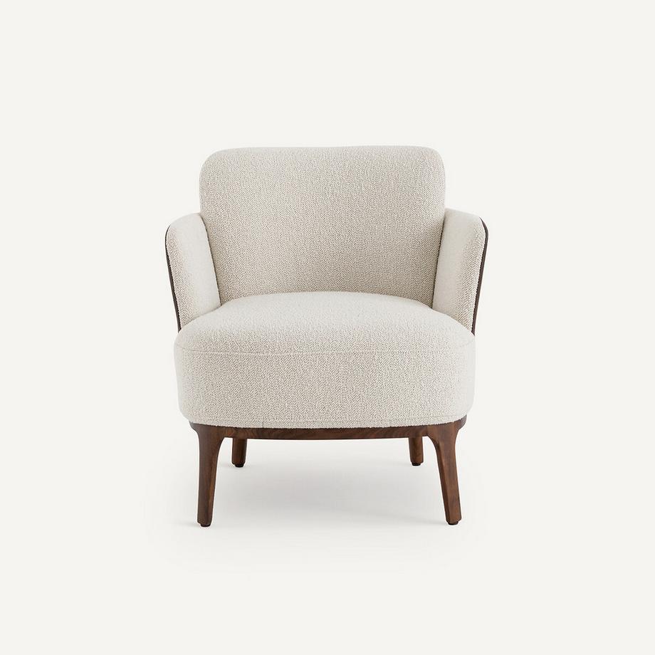 AM.PM Fauteuil pied noyer et tissu bi-matière  
