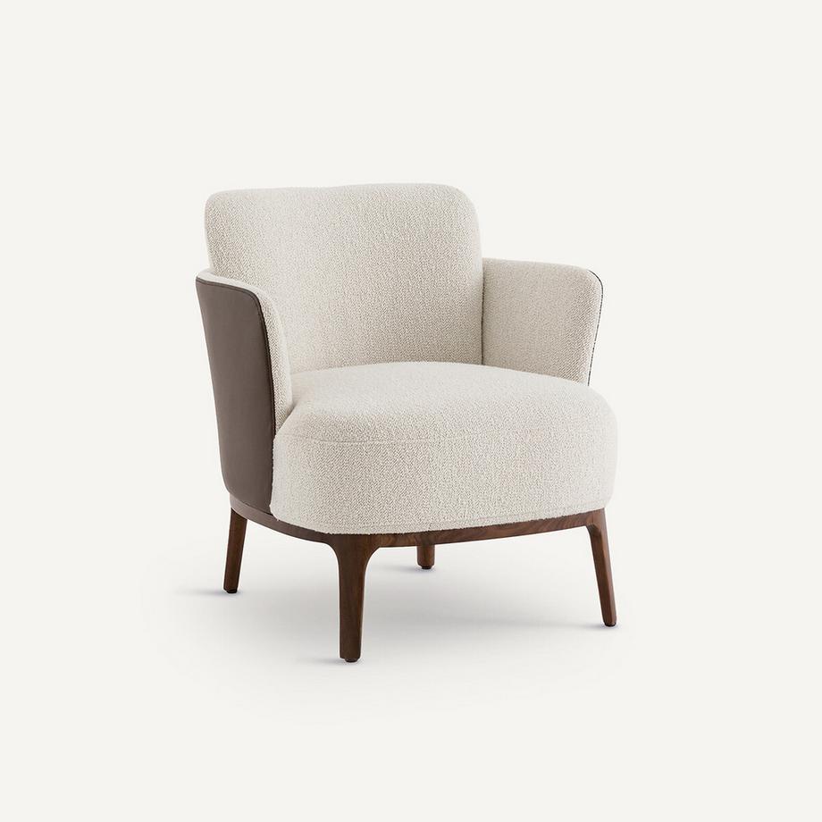 AM.PM Fauteuil pied noyer et tissu bi-matière  