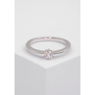 MUAU Schmuck  Solitaire Ring Diamant 0.20ct. Weissgold 750 