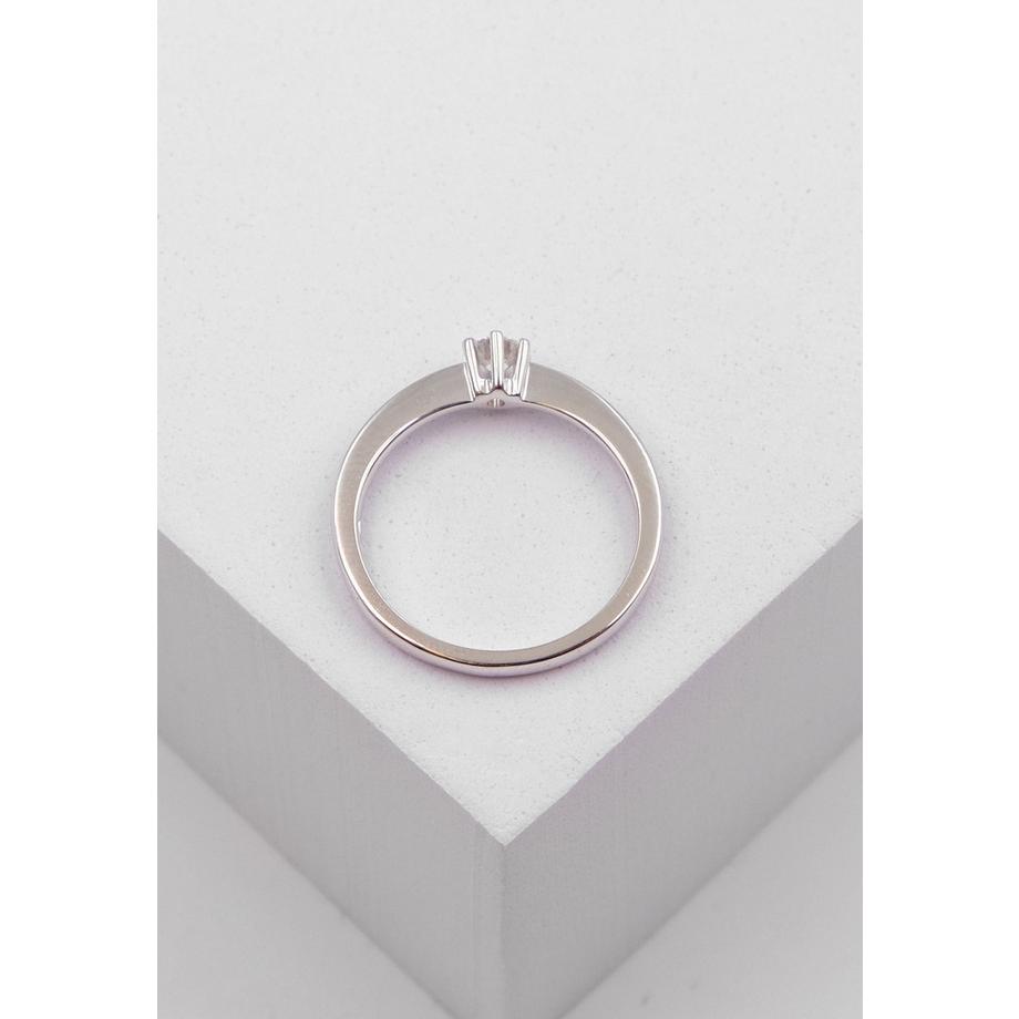 MUAU Schmuck  Solitaire Ring Diamant 0.20ct. Weissgold 750 