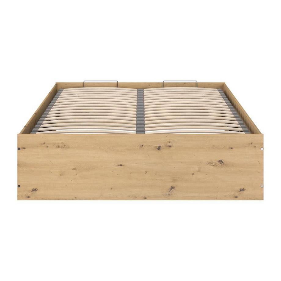 Vente-unique Letto con contenitore 140 x 190 cm Naturale e Nero - LUDARO  