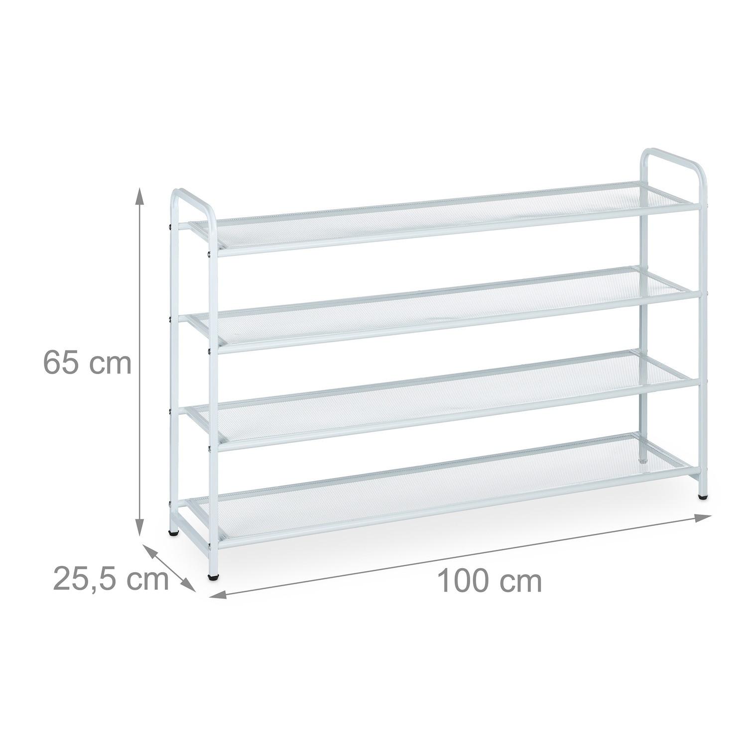 Northix Scarpiera in metallo per 16 paia di scarpe  