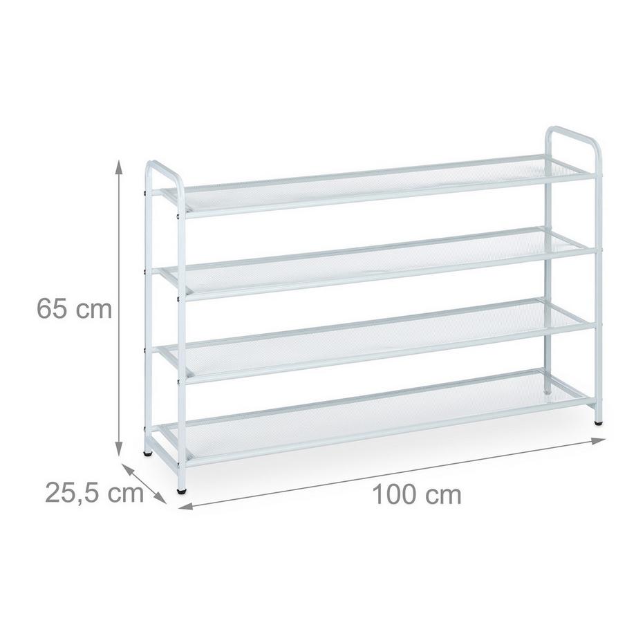 Northix Scarpiera in metallo per 16 paia di scarpe  
