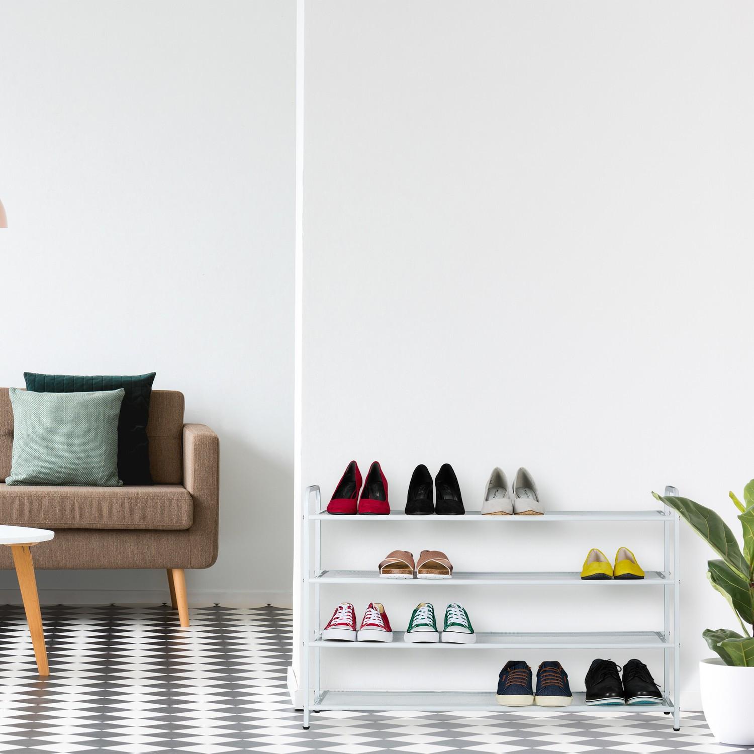 Northix Scarpiera in metallo per 16 paia di scarpe  