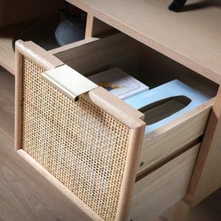 Calicosy Mueble de TV con 2 cajones y frentes de ratán L100 cm - MIYA  