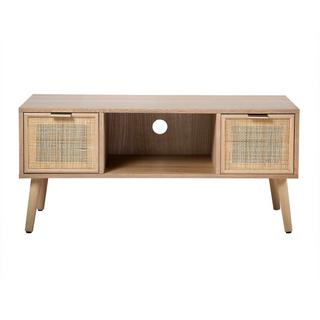 Calicosy TV-Möbel mit 2 Schubladen Vorderseite aus Rattan L100 cm - MIYA  