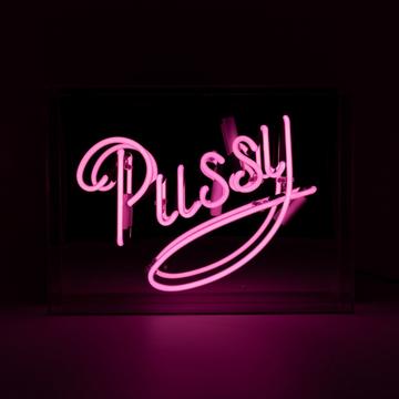 Grosse Acryl-Box Neon - "Pussy" rosa