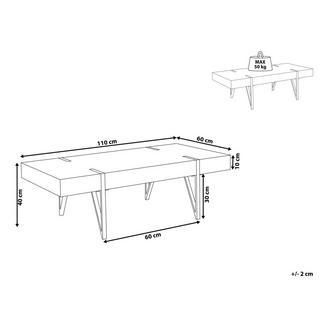 Beliani Couchtisch aus MDF-Platte Industriell ADENA  