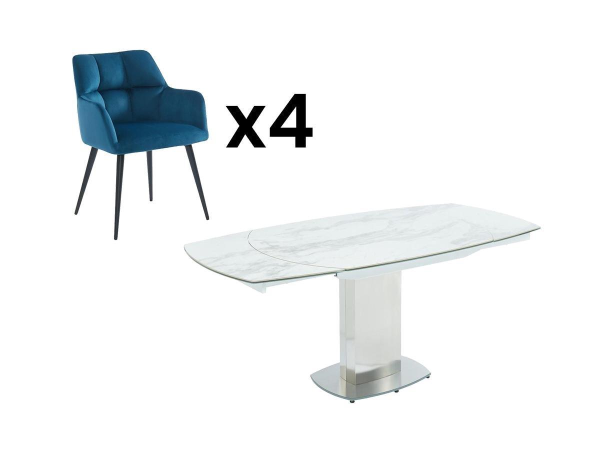 Vente-unique  Ensemble table TALICIA + 4 Chaises PEGA 