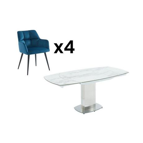 Vente-unique  Ensemble table TALICIA + 4 Chaises PEGA 