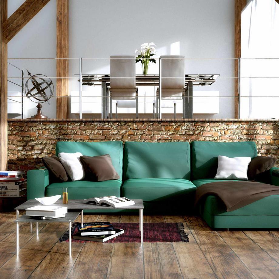 Northix Tapis de couloir en cuir et coton 60x100 cm  