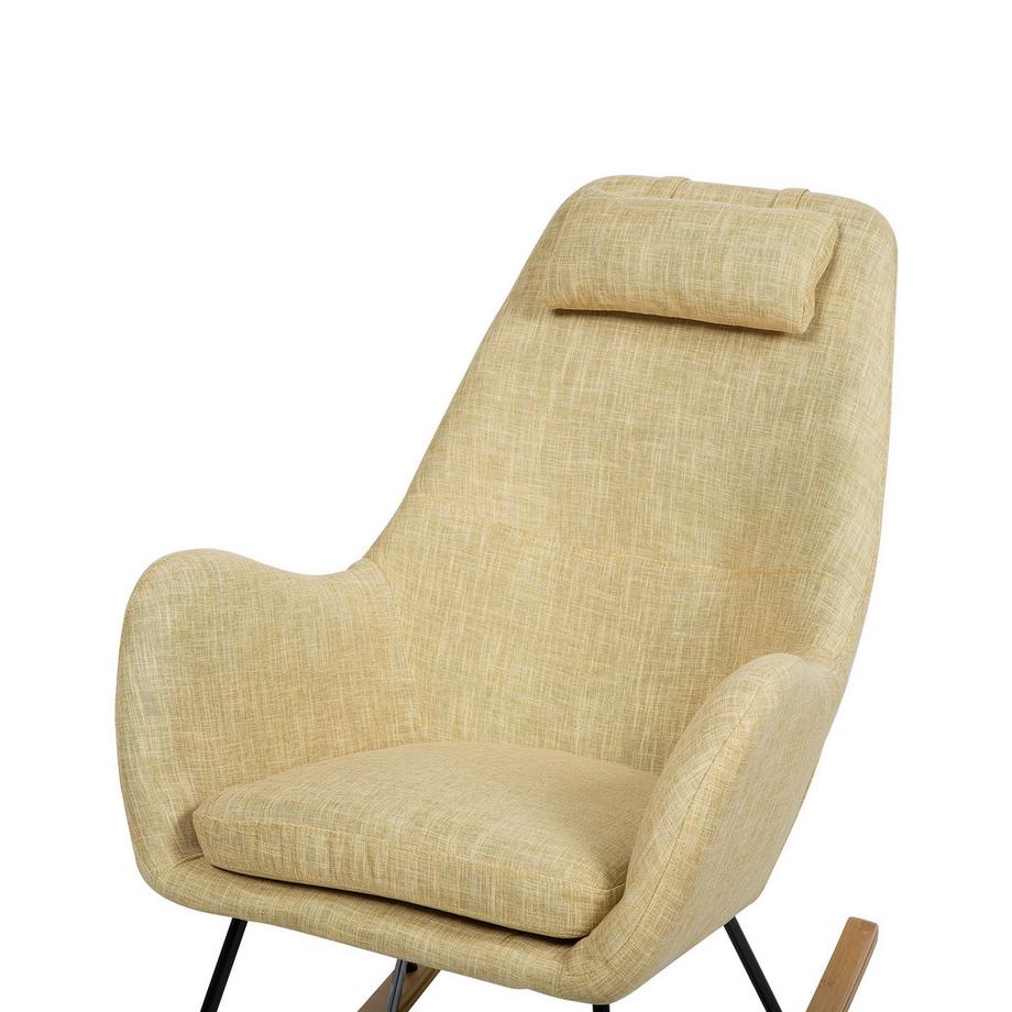 Beliani Fauteuil à bascule en Tissu Rétro ARRIE  