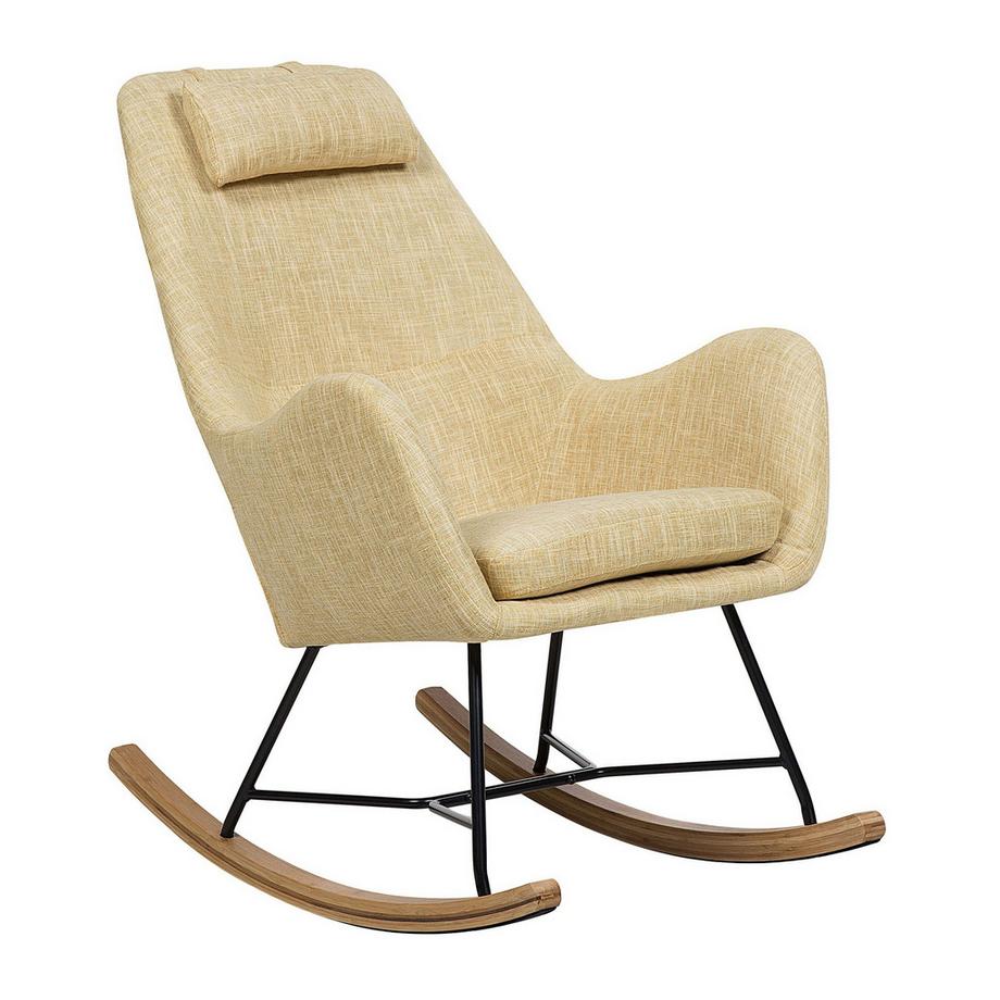 Beliani Fauteuil à bascule en Tissu Rétro ARRIE  