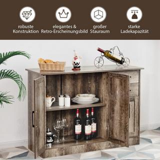 Northio Mobile buffet indipendente con 2 cassetti, 3 ante e 1 ripiano regolabile grigio  