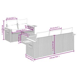 VidaXL Ensemble de canapés de jardin rotin synthétique  