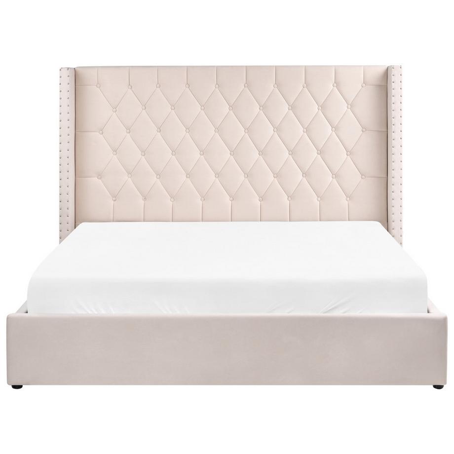 Beliani Lit ottoman en Velours  LUBBON  