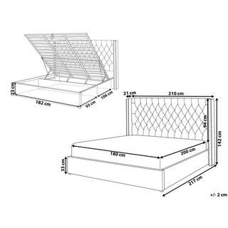 Beliani Bett mit Bettkasten aus Samtstoff Retro LUBBON  