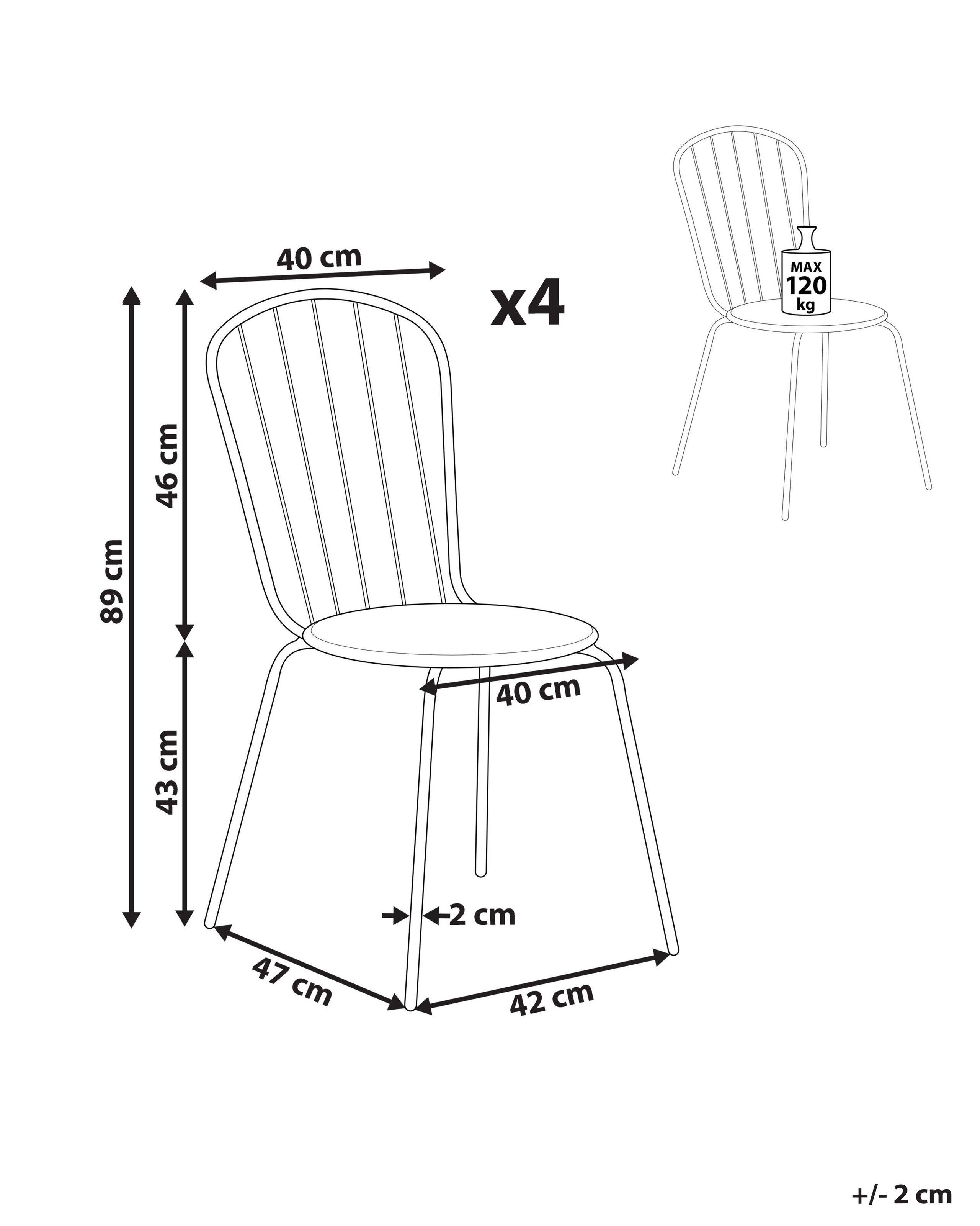 Beliani Set mit 4 Stühlen aus Stahl Modern CALVI  