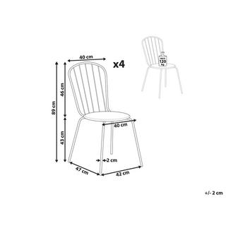 Beliani Set mit 4 Stühlen aus Stahl Modern CALVI  