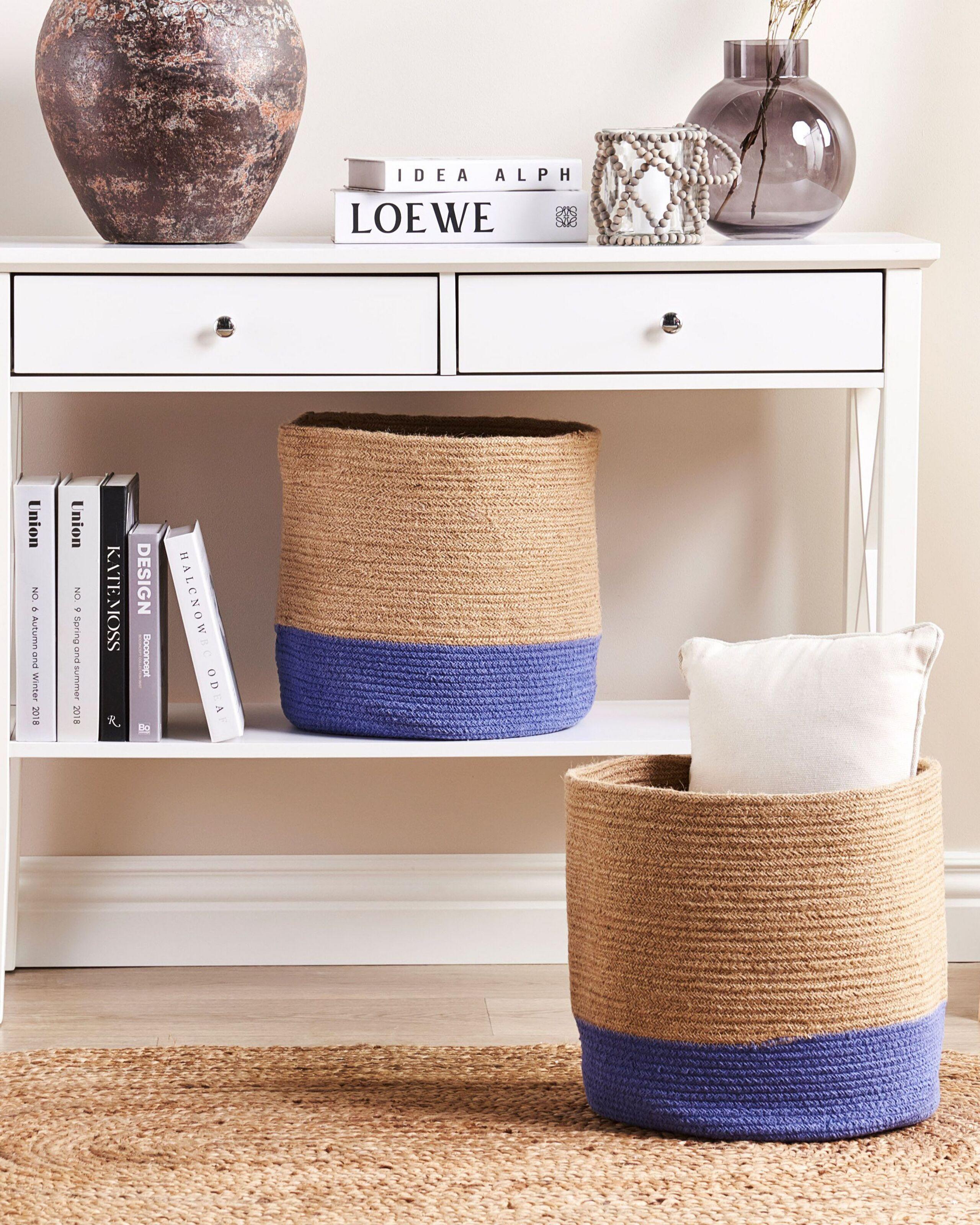 Beliani Set di 2 cestini en Iuta Boho BULANIK  