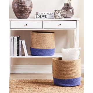 Beliani Set di 2 cestini en Iuta Boho BULANIK  