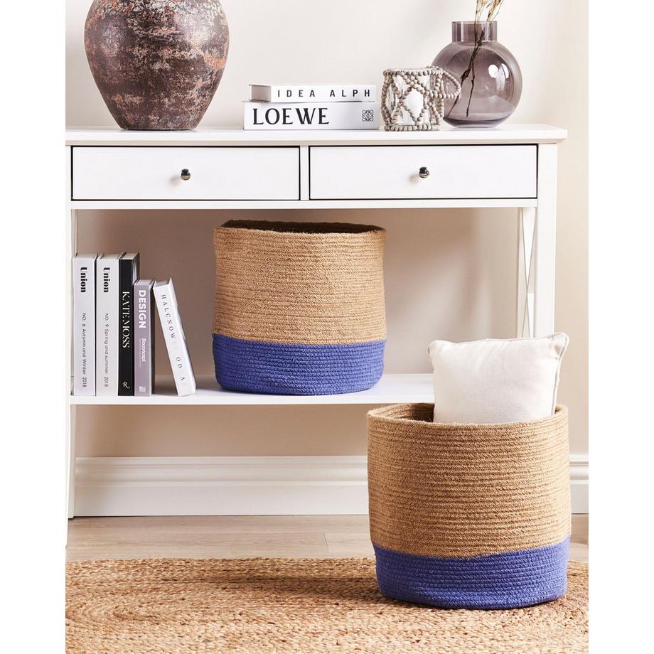 Beliani Set di 2 cestini en Iuta Boho BULANIK  