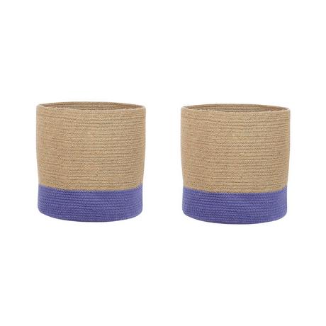 Beliani Set di 2 cestini en Iuta Boho BULANIK  