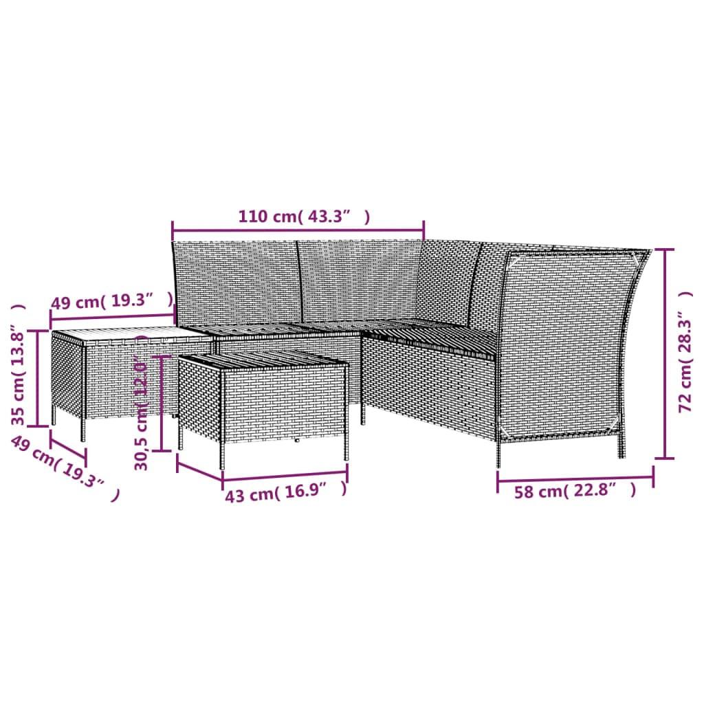 VidaXL Garten lounge set poly-rattan  