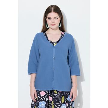 Strickjacke, V-Ausschnitt, 3/4-Arm, Biobaumwolle