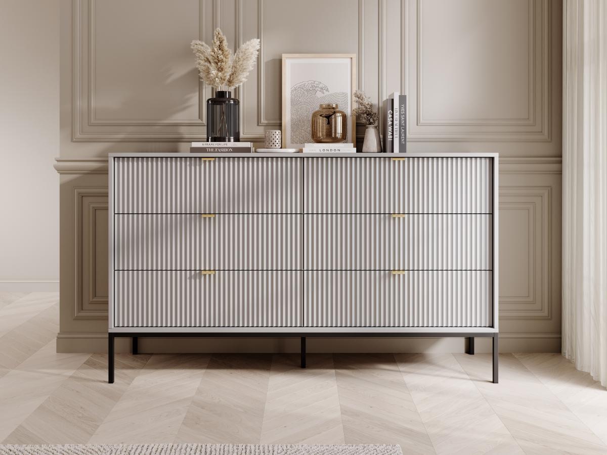 PASCAL MORABITO Kommode mit 6 Schubladen - Grau - LIOUBA von Pascal Morabito  