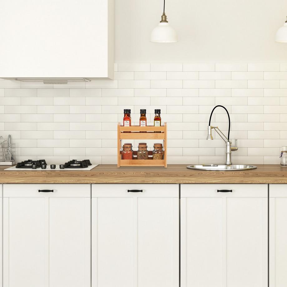 B2X Porta spezie in bambù con 2 ripiani  