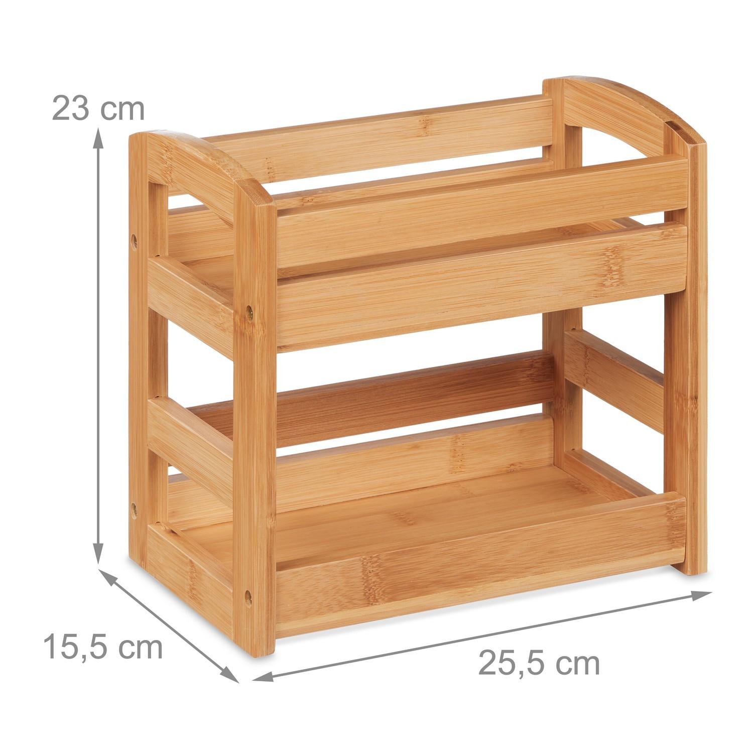 B2X Étagère à épices en bambou avec 2 étagères  