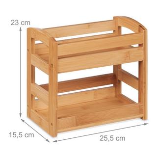 B2X Étagère à épices en bambou avec 2 étagères  