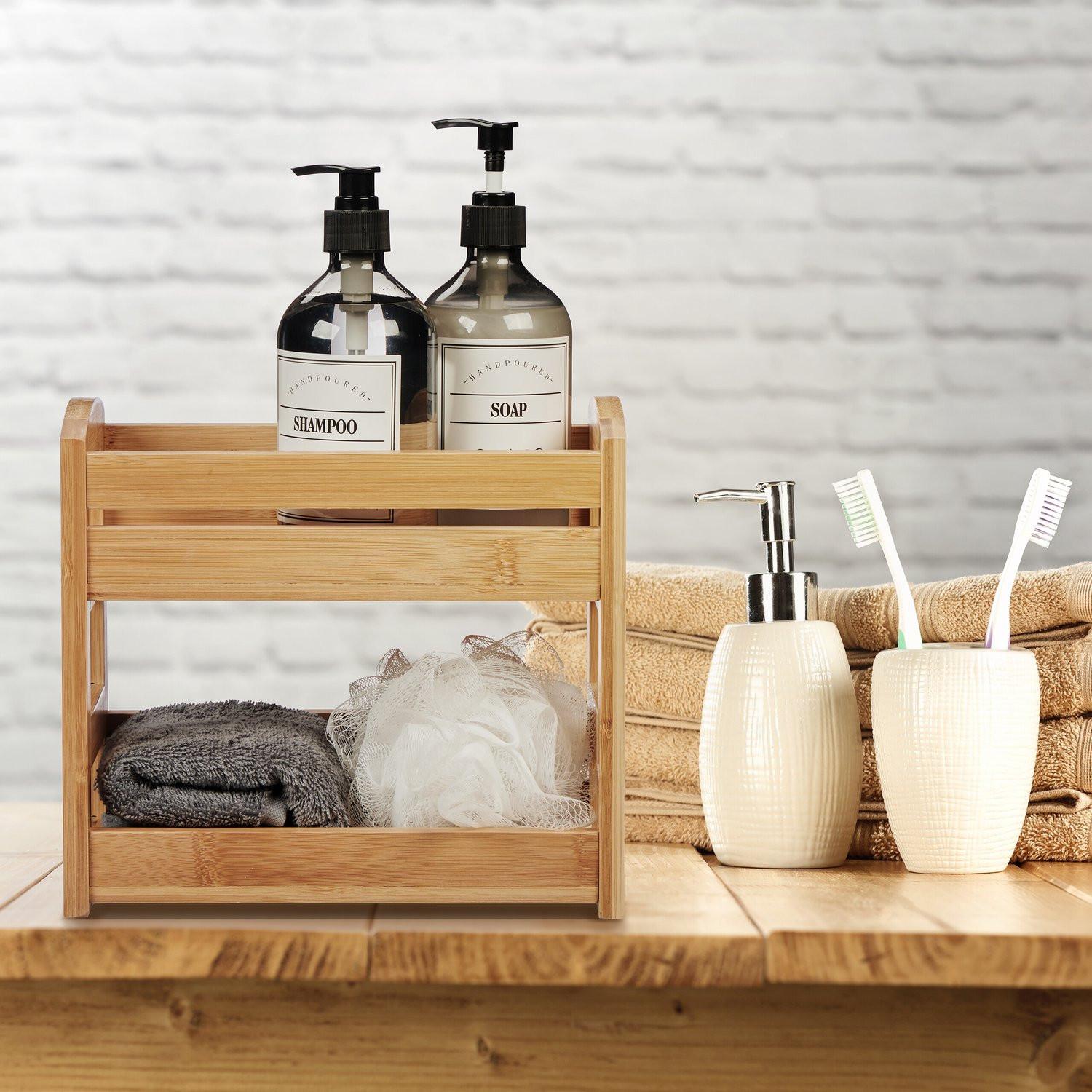 B2X Étagère à épices en bambou avec 2 étagères  