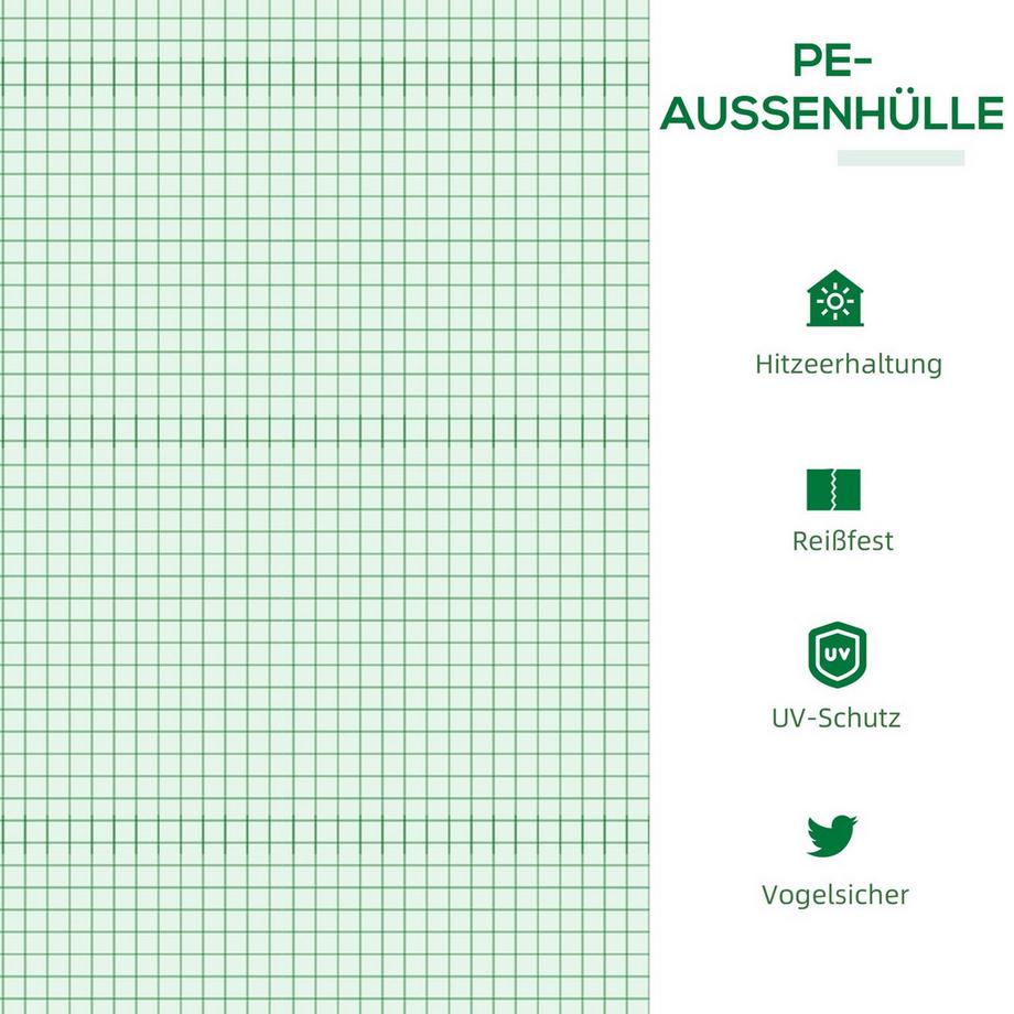 Northio Foliengewächshaus Mit Fenster, Pe Treibhaus, Tomatenhaus, Frühbeet, 120X60X60 Cm, Grün  