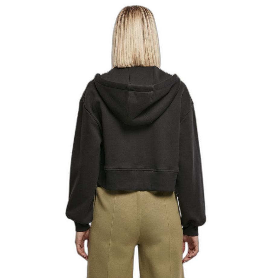 URBAN CLASSICS Felpa Corta con Cappuccio e Zip Oversized  