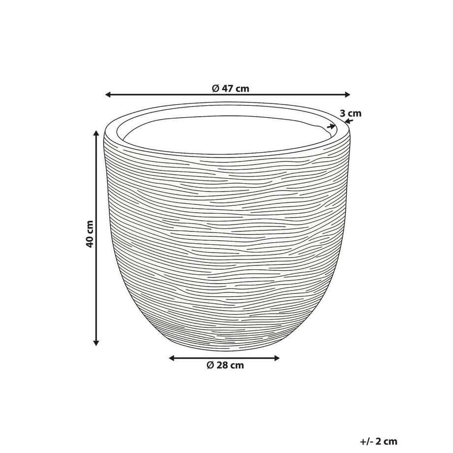 Beliani Vaso per piante en Fibra d'argilla Moderno LIXOURI  