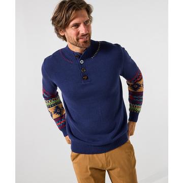 Pull col montant tricot côtelé