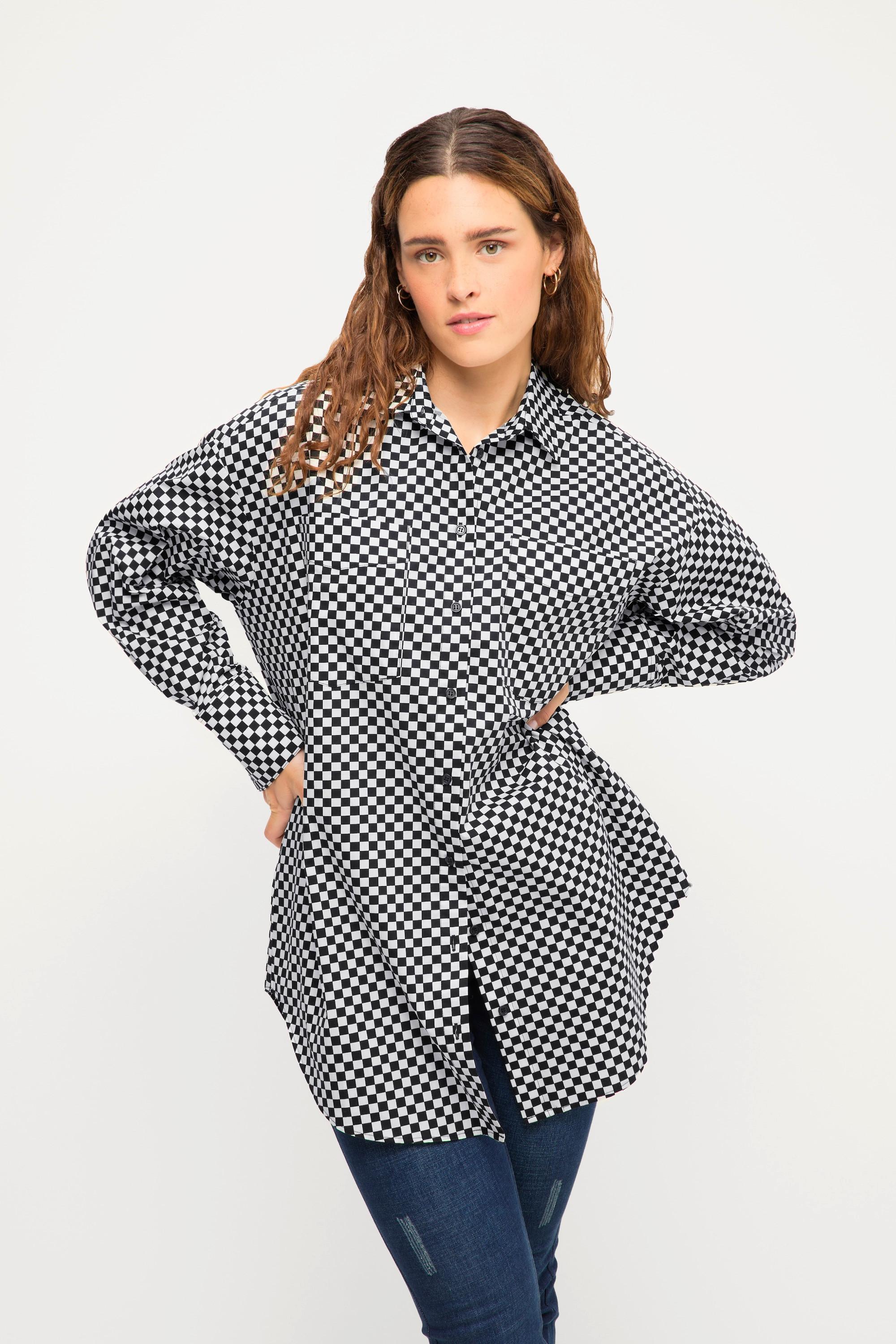 Studio Untold  Camicia a scacchi dal taglio oversize con collo da camicia e maniche lunghe 