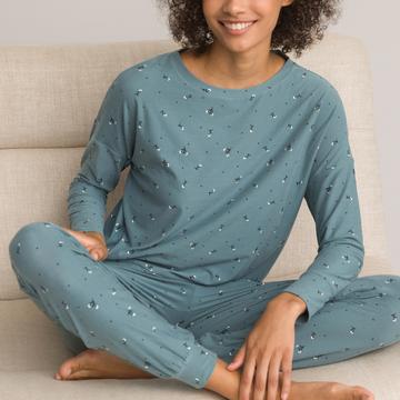 Pyjama manches longues en maille polyester recyclé