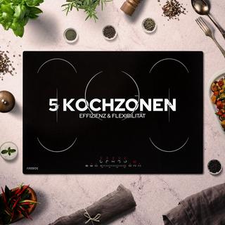 Arebos Table de cuisson à induction Vitrocéramique Plaques de cuisson Autonome 9800 W 5  