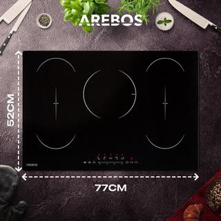 Arebos Table de cuisson à induction Vitrocéramique Plaques de cuisson Autonome 9800 W 5  