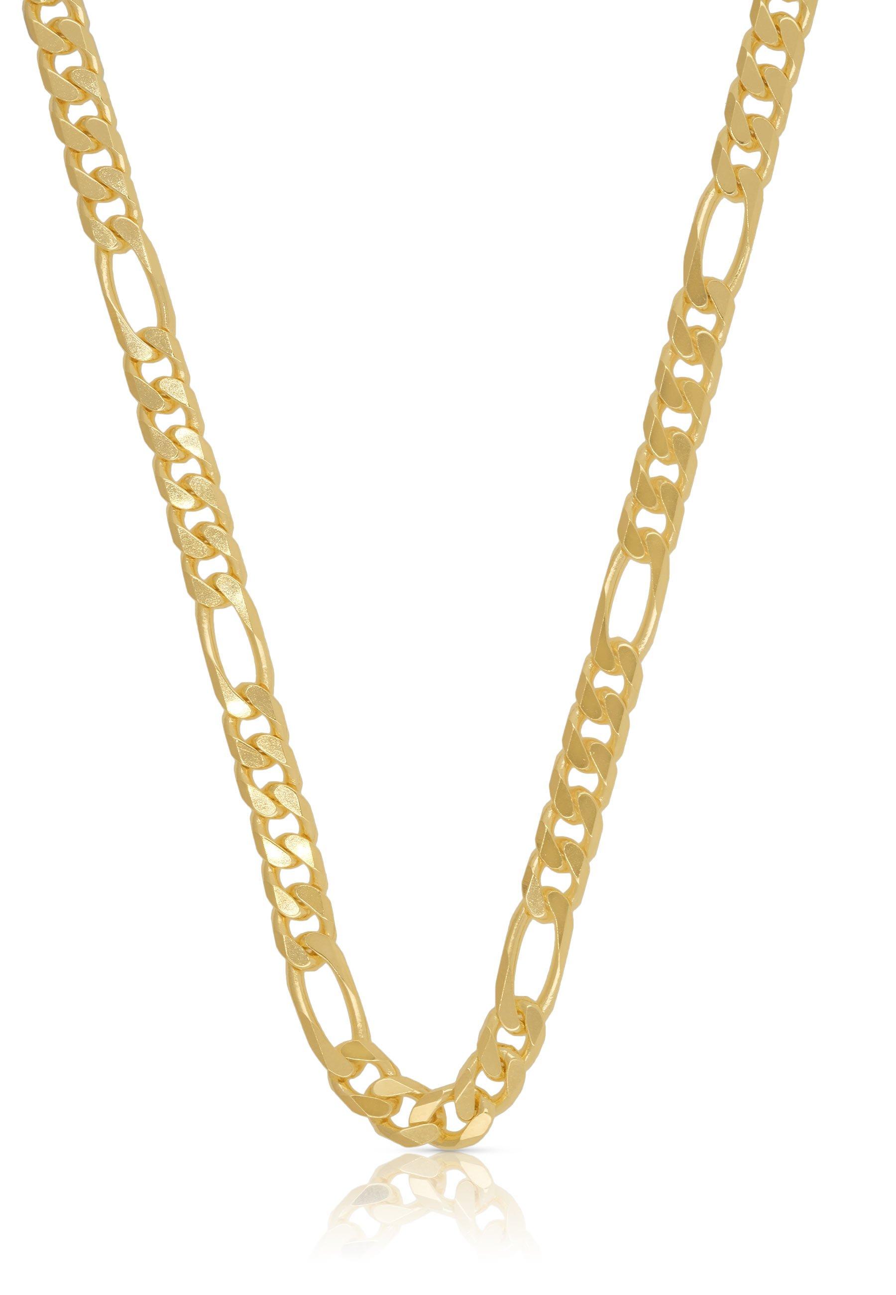 MUAU Schmuck  Collier figaro or jaune 750, 4,3mm, 45cm 