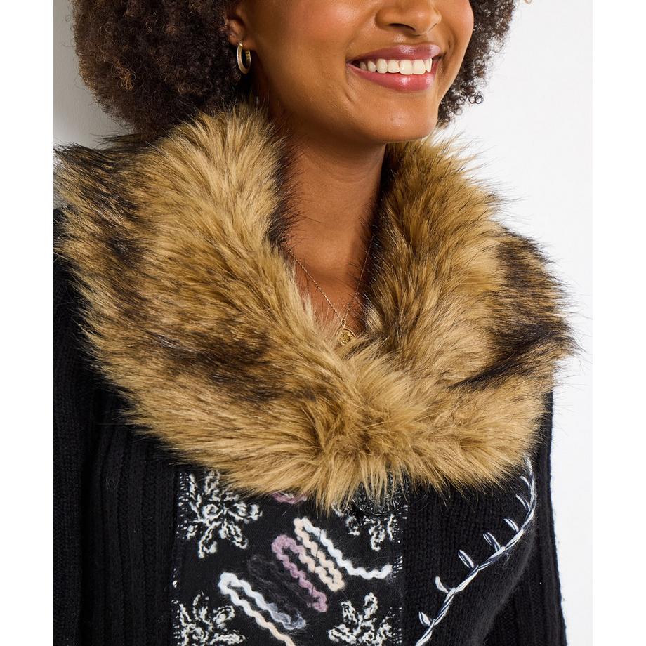 Joe Browns Cardigan in maglia con collo in pelliccia sintetica  